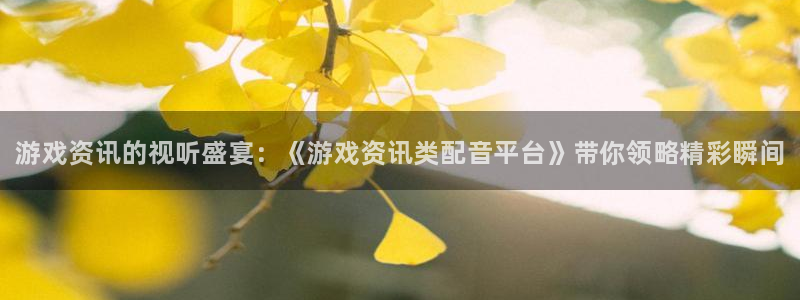 星欧娱乐手机网页版登录：游戏资讯的视听盛宴：《游戏资讯类配音